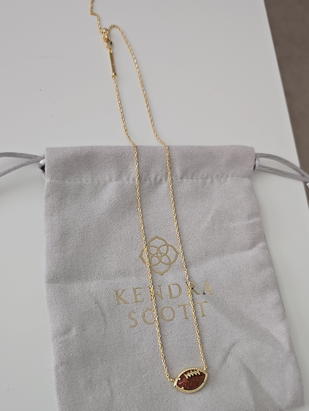 Kendra Scott Football Necklace Gold - Picture 2 of 3